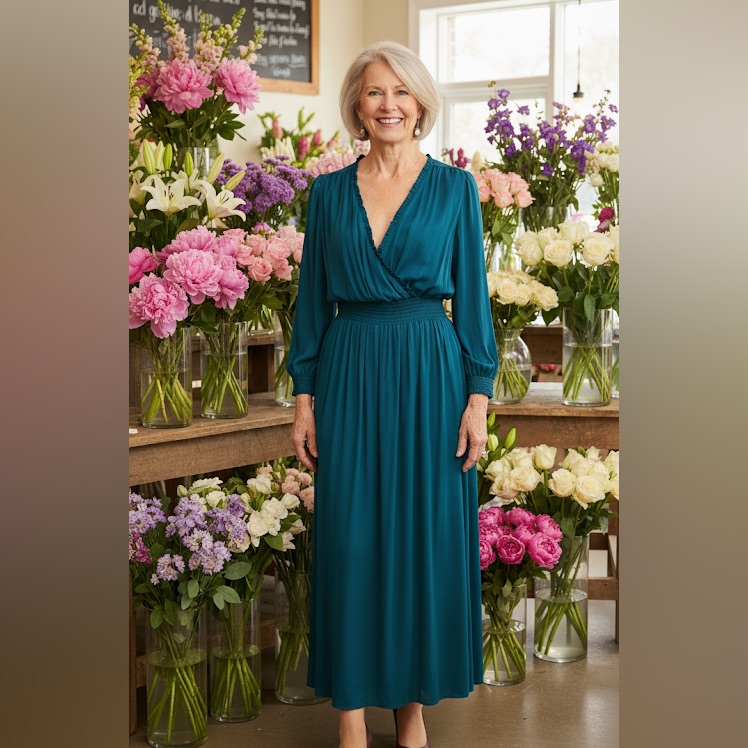 J. Jill Teal Blue Midi Dress